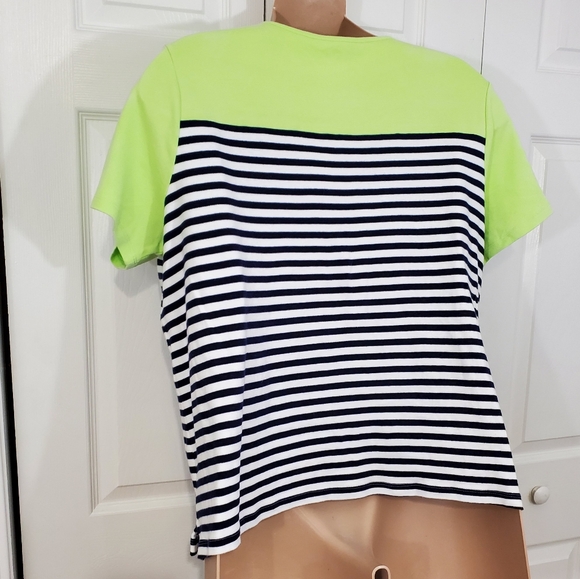 Kim Rogers Curvy Women's Short Sleeve 100% Cotton Stripe Lighthouse Top Size 2X - Picture 6 of 9